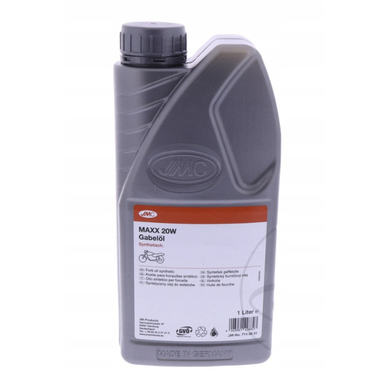 OLEJ MOTOCYKLOWY DO LAG AMORTYZATORÓW ZAWIESZENIA SYNTETYK JMC MAXX 20W 1L