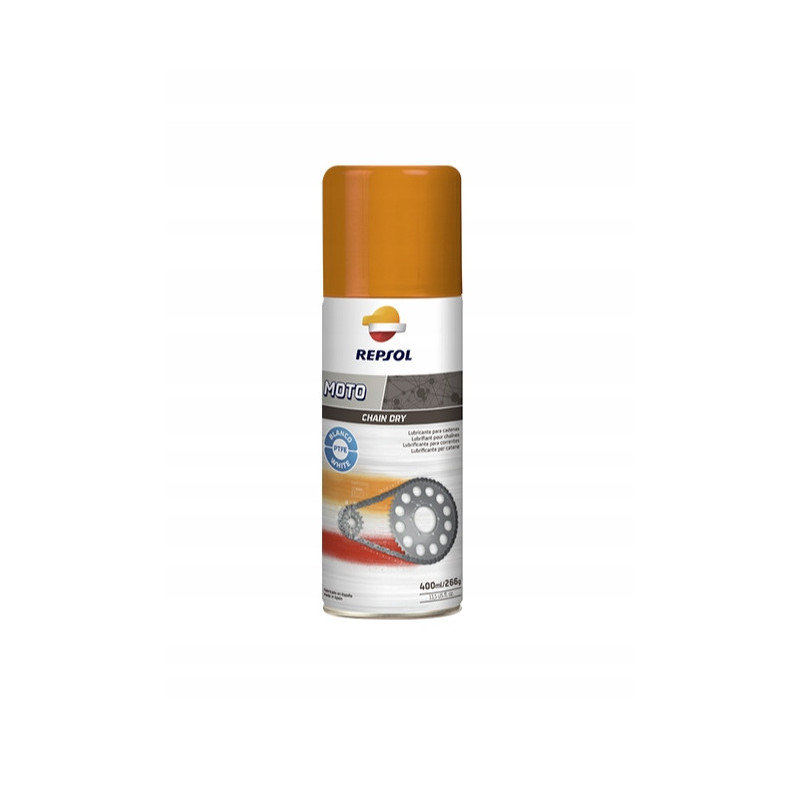 SMAR DO ŁAŃCUCHA MOTOCYKLA Z TEFLONEM REPSOL CHAIN DRY 400ML PTFE