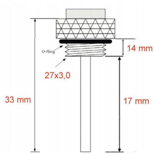 WSKAŹNIK TEMPERATURY OLEJU JMP M27X3 DO MOTOCYKLA YAMAHA YZF-R6 600 2001-05