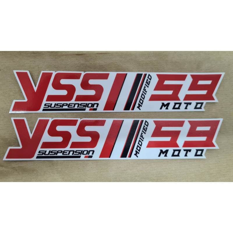 NAKLEJKI STICKER NA LAGI ZAWIESZENIE MOTOCYKLA -YSS SUSPENSION 21cm x 3,8cm