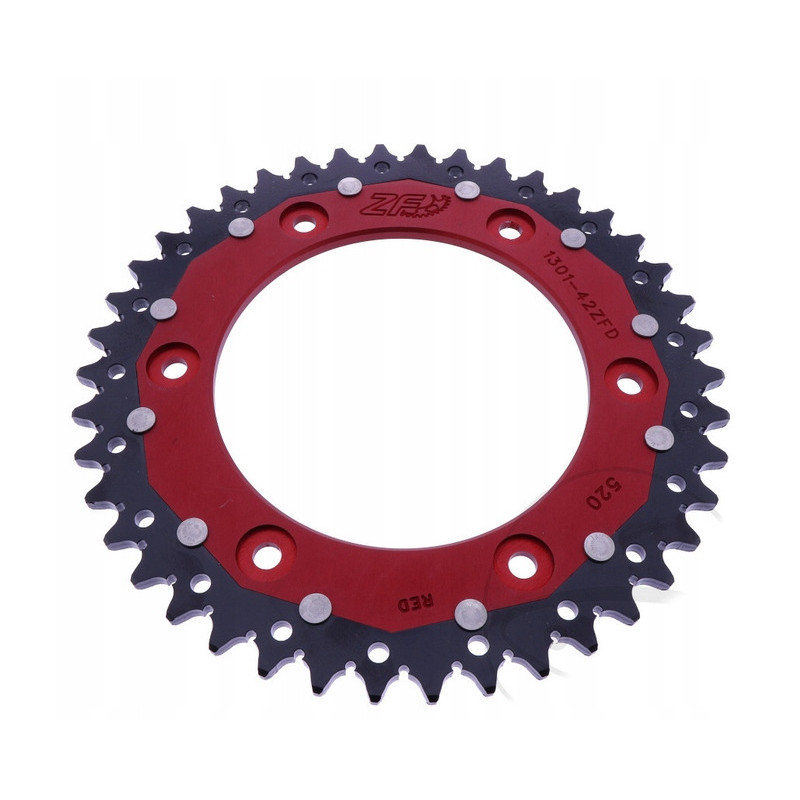 ZĘBATKA TYLNA ZF DUAL CZERWONA 42 zęby HONDA CRF300 L CRF300 RALLY