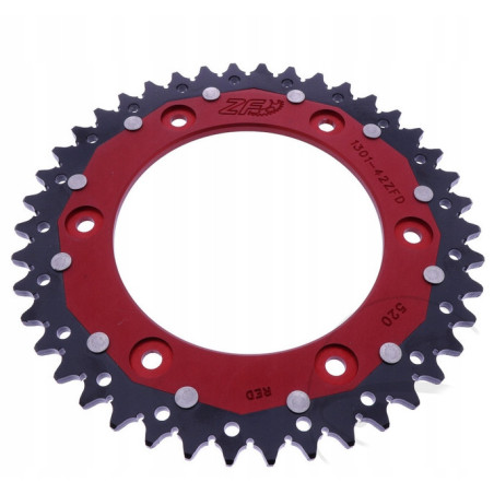 ZĘBATKA TYLNA ZF DUAL CZERWONA 42 zęby HONDA CRF300 L CRF300 RALLY
