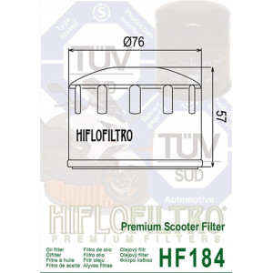 FILTR OLEJU HIFLOFILTRO HF184 PIAGGIO MP3 500