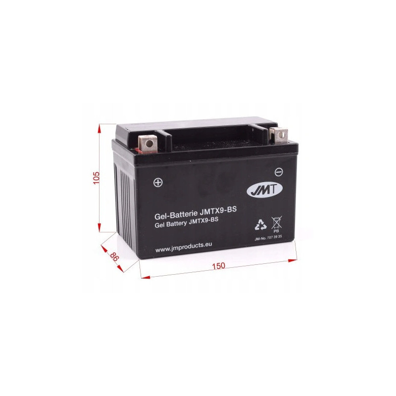 AKUMULATOR ŻELOWY JMT YTX9-BS NIEMIECKI GEL DERBI