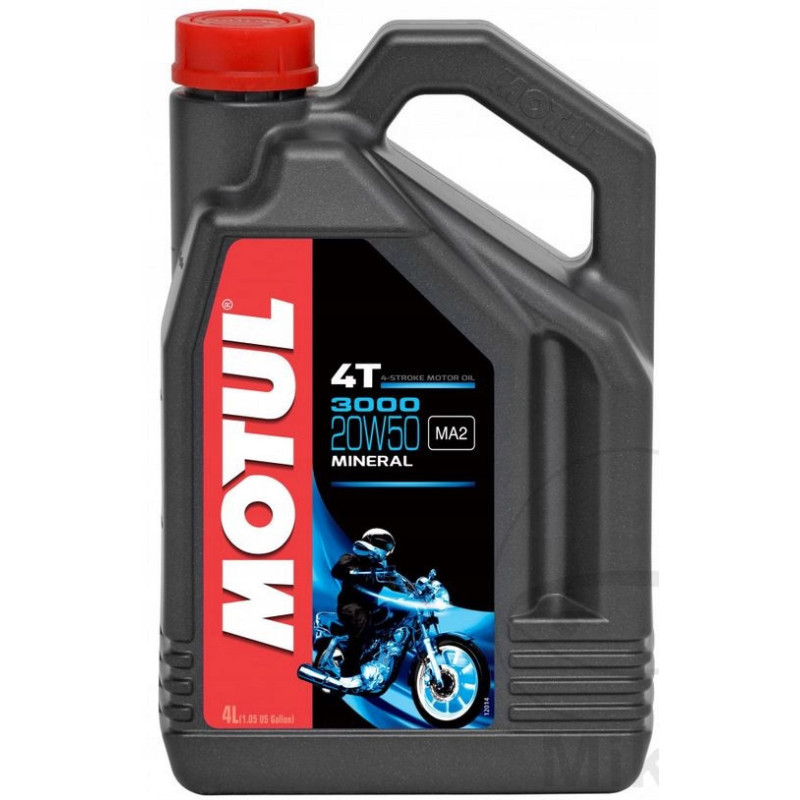 OLEJ SILNIKOWY MOTUL 3000 20W50 4L MINERALNY ORYGINAŁ 4T