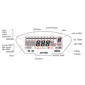 LICZNIK PRĘDKOŚCIOMIERZ DO MOTOCYKLA DAYTONA DEVA01 JAPAN WIELOFUNKCYJNY