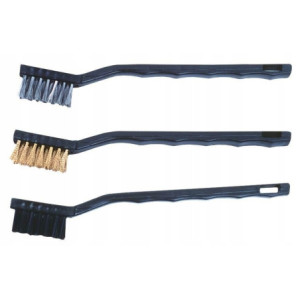 3 x SZCZOTKA DRUCIANA - NYLONOWA + STALOWA + MOSIĘŻNA KOMPLET 3SZT