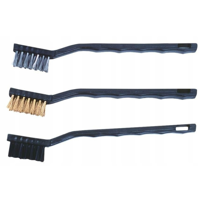 3 x SZCZOTKA DRUCIANA - NYLONOWA + STALOWA + MOSIĘŻNA KOMPLET 3SZT