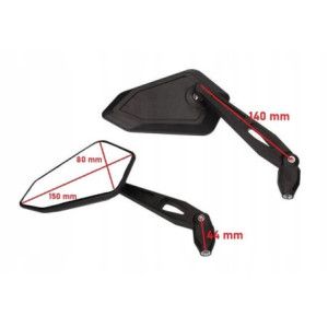 LUSTERKA MOTOCYKLOWE UNIWERSALNE KOMPLET 2SZT Z HOMOLOGACJĄ