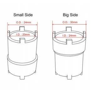 KLUCZ KORONKOWY JMP 24/20MM I 24/30MM DO ŚRUB GLÓWKI RAMY I SPRZĘGŁA