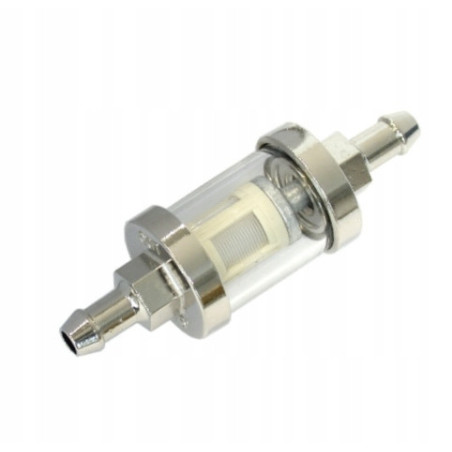 FILTR PALIWA BENZYNY JMP 8,0MM SZKLANY/CHROM DO MOTOCYKLA